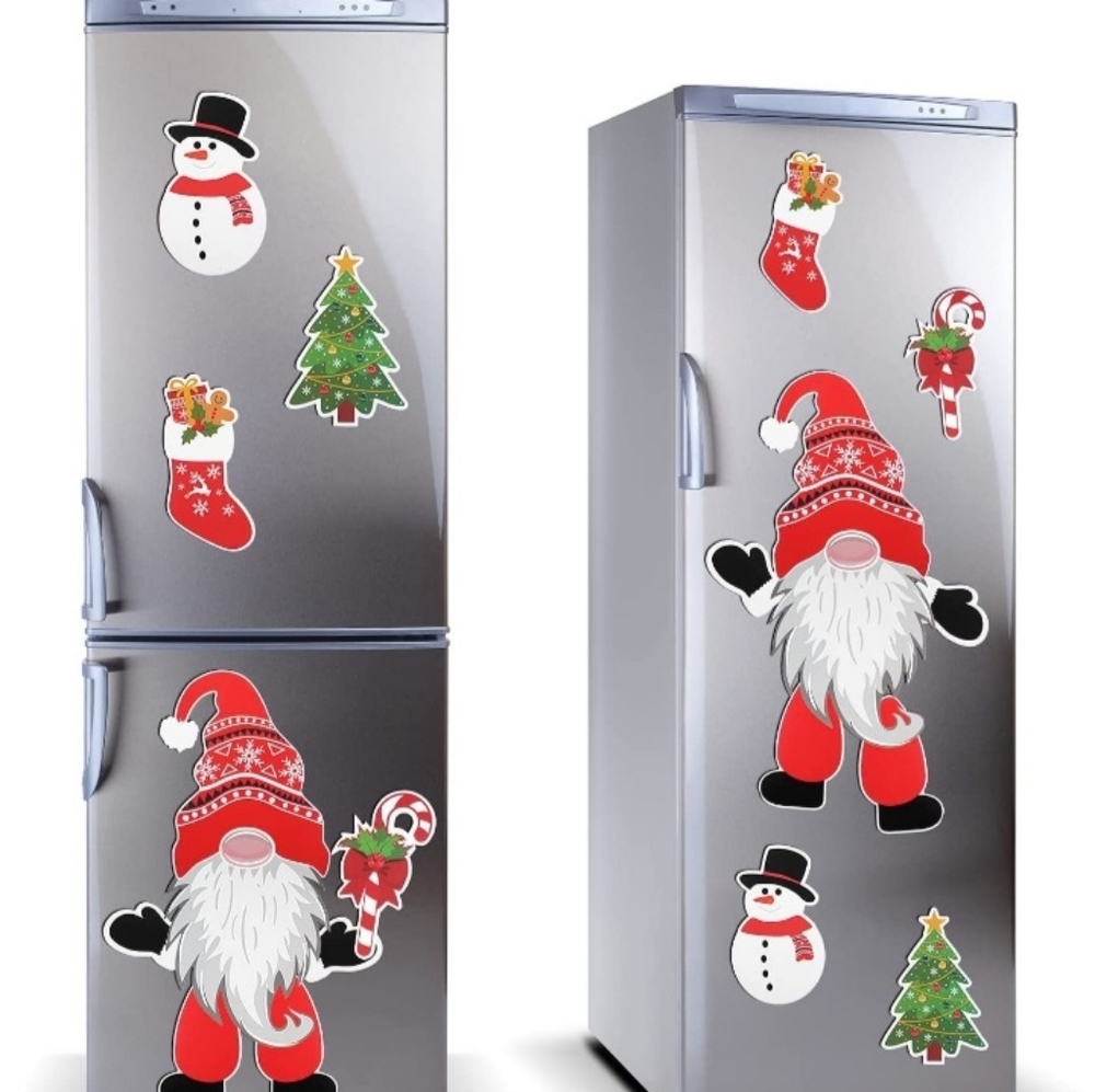 11 pc Christmas Gnome Fridge Magnet Set